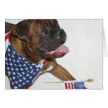 Patriotic Boxer Dog notecard