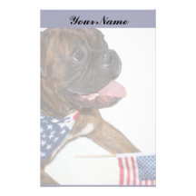 Patriotic Boxer Dog Stationary Custom Stationery
