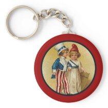 Patriotic_Boy and Girl_Keychain
