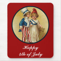 Patriotic_Boy and Girl_Mousepad