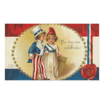 Patriotic_Boy and Girl_Sticker