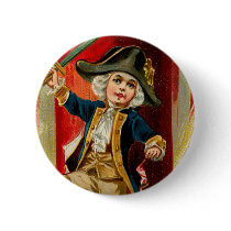 Patriotic Boy Round Button