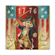 Patriotic Boy Square Magnet