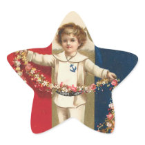 Patriotic Boy Star Sticker