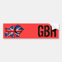 Patriotic British Bulldog Bumper Sticker
