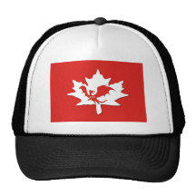 Patriotic Canadian Dragon Red Trucker Hat