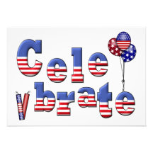 Patriotic Celebration Custom Invites
