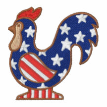 Patriotic chicken USA women's embroidered shirt