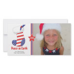 Patriotic Christmas Stocking Holiday Card photo cards
