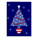 Patriotic Christmas Tree Greeting Cards