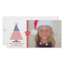 Patriotic Christmas Tree Holiday Card