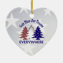 Patriotic Christmas Trees /  Military Prayer Ornaments