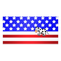 Patriotic cow custom photo card