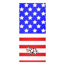 Patriotic cow rack card design