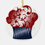 Patriotic Cupcake Christmas Tree Ornament