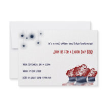Patriotic Cupcake Labour Day Party Invitation