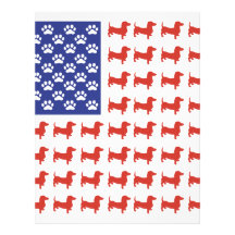 Patriotic Dachshund Doxie Customized Letterhead