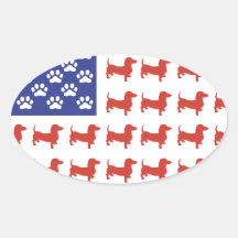 Patriotic Dachshund Doxie Sticker