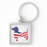 Patriotic Dachshund / Wiener keychains