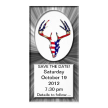 Patriotic Deer Skull Customized Photo Card