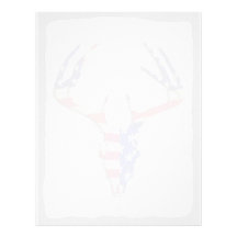 PATRIOTIC DEER SKULL PERSONALIZED LETTERHEAD