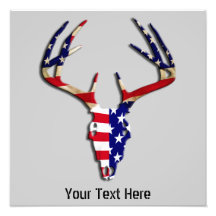 Patriotic Deer Skull Photo