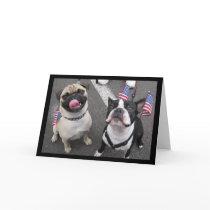 Patriotic dogs greeting card