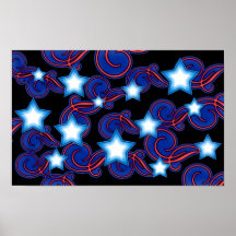 Patriotic Dreams Spiral & Stars Poster