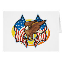 Patriotic Eagle Flag Greeting Card