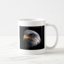 Patriotic Eagle with flag background Coffee Mug