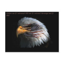 Patriotic Eagle with flag background Postcards