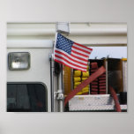 Patriotic Fire Truck Poster