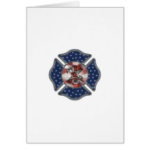Patriotic Firefighter Maltese Cards