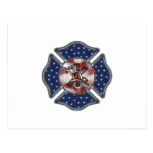 Patriotic Firefighter Maltese Postcards