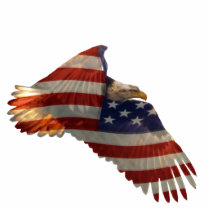 Patriotic Flying Bald Eagle & Flag Sculpted Gift Acrylic Cut Out