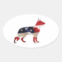 Patriotic German Shepherd Sticker