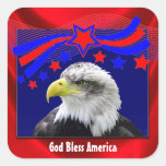 Patriotic God Bless America With Eagle Stickers