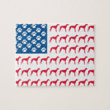 Patriotic Greyhound Dog Puzzles