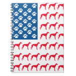 Patriotic Greyhound Dog Spiral Notebooks
