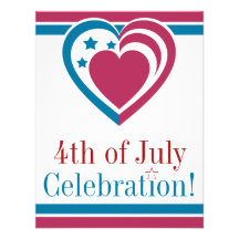 Patriotic Heart - July 4th Invite