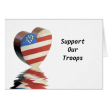 Patriotic Heart with Reflection- Suppor Our Troops Card