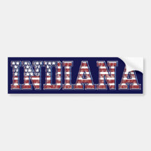 PATRIOTIC INDIANA BUMPER STICKER