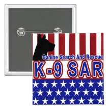 PATRIOTIC K-9 SAR -CANINE SEARCH & RESCUE BUTTON
