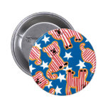 Patriotic Lions Pinback Button
