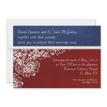 Patriotic Military Red White and Blue Wedding Custom Invitation
