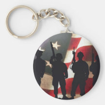 Patriotic Military Soldier Silhouettes Key Chains