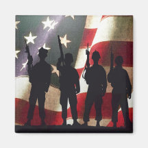 Patriotic Military Soldier Silhouettes Magnets