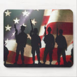 Patriotic Military Soldier Silhouettes Mousepads
