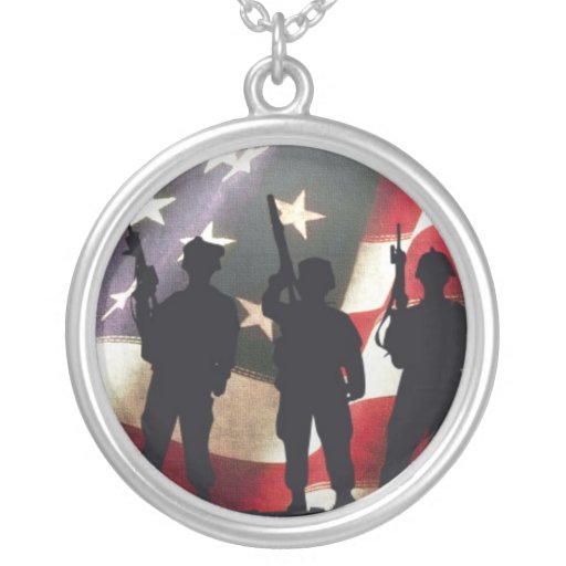 Patriotic Military Soldier Silhouettes Necklaces