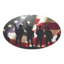 Patriotic Military Soldier Silhouettes Sticker